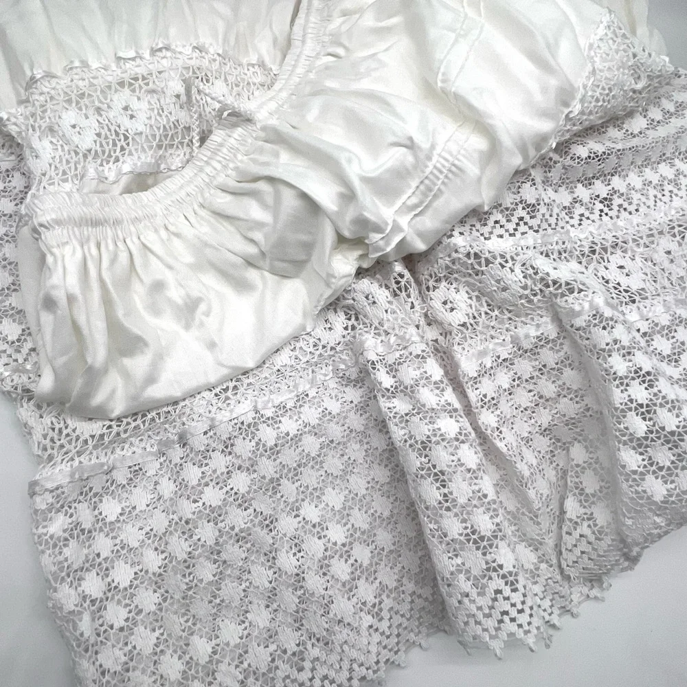 Cottagecore Long White Skirt - Picture 7 of 12